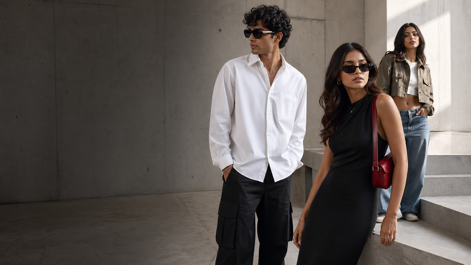 FOFF color fashion editorial with fashion-forward Indian models in clothes, eyewear, and accessories