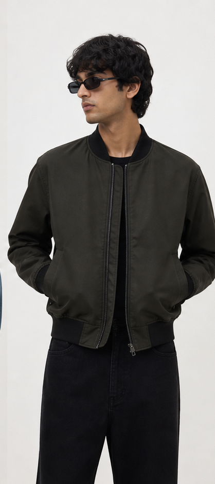 A low-noise bomber with strong shape and zero logo shouting.
